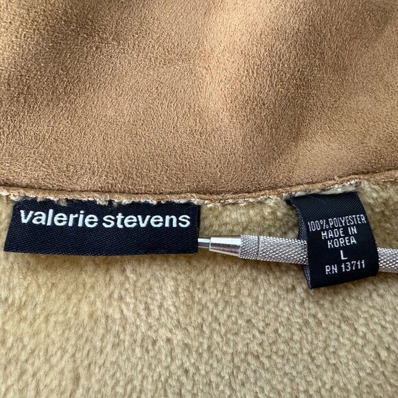 Vintage Valerie Stevens Womens Fringe Vest Faux Suede Shearling Lined Western L - Picture 5 of 9